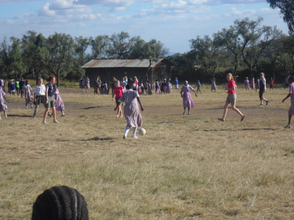 Football match at a local school